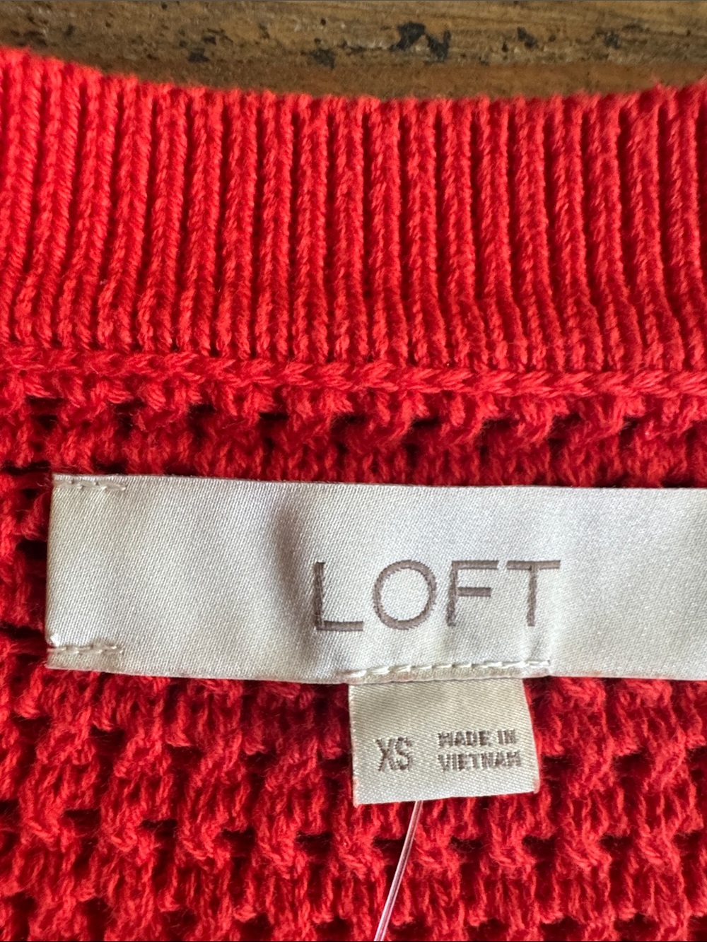 LOFT Red Button-Front Knit Cardigan - Picture 2 of 6